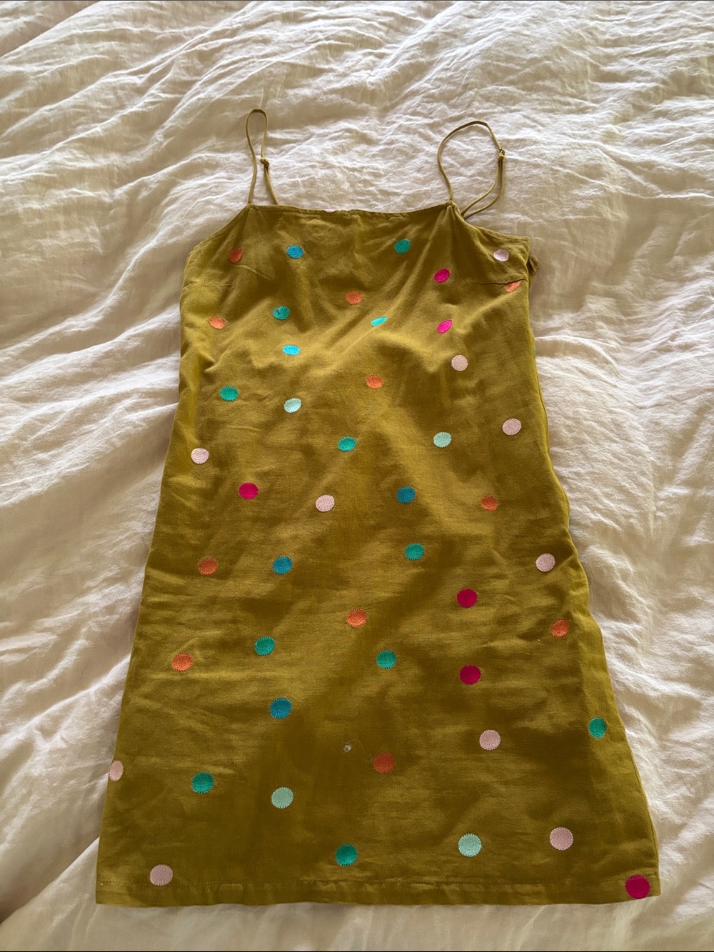 Anthropologie Corey Lynn Calter Embroidered Polka Dot Mini casual vaction Dress